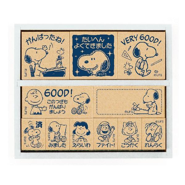 真愛日本 史努比 SNOOPY 塔克鳥 日本製 11入 木製印章 獎勵印章 附木盒 龍貓綠棕 印章 卡通印章
