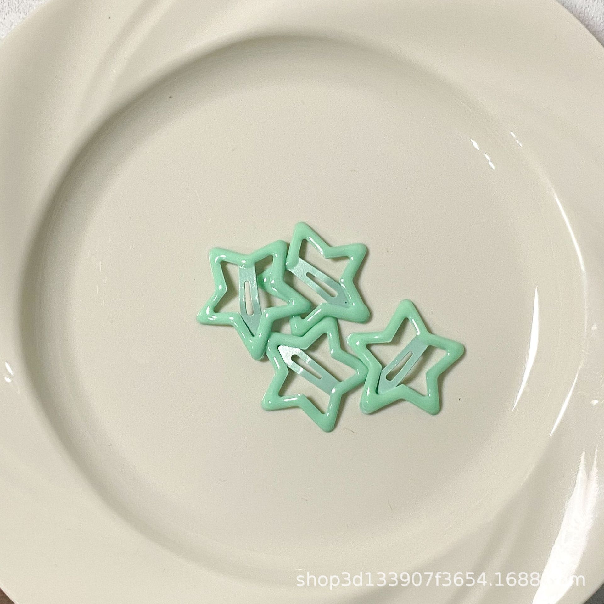 【台灣現貨】時尚配件 髮飾 髮夾 鯊魚夾 大嘴夾 邊夾  多巴胺滴油彩色五角星星髮夾可愛兒童BB夾碎髮夾劉海夾髮飾批發 8