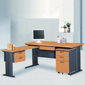 【 IS空間美學】SCD150L秘書桌 (深灰腳/整組)(2023-B-186-1) 辦公桌/職員桌/辦公家具/電腦桌