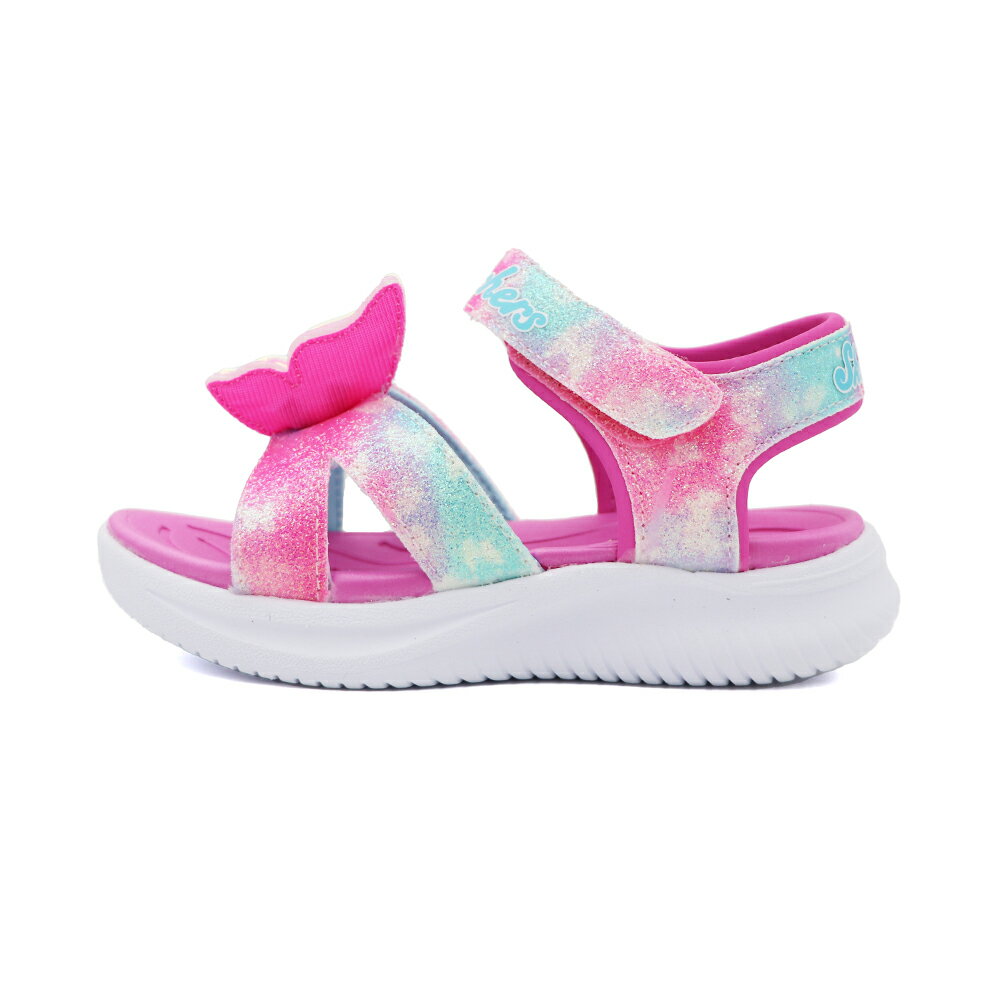 SKECHERS S LIGHTS 魔鬼氈 燈鞋 涼鞋 中童 蝴蝶 粉彩 Y2071 (303109LPKMT)