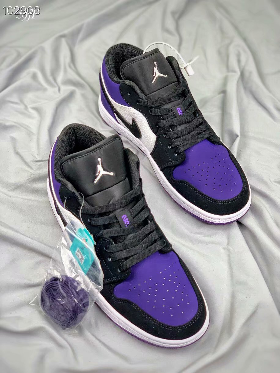 nike jordan 1 low court purple white