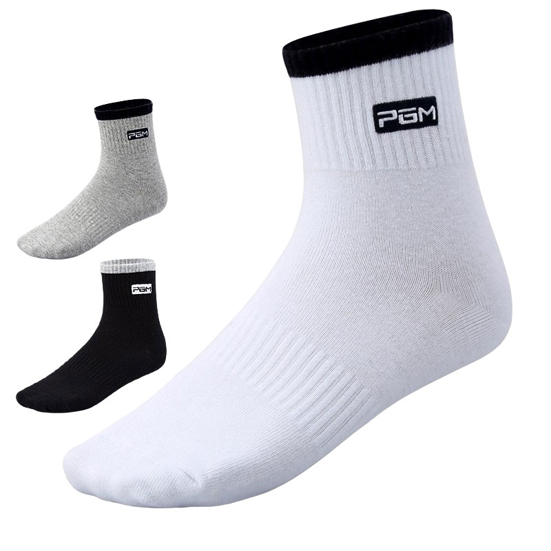 20新款PGM 高爾夫襪子 男士襪子 棉質運動中筒襪 四季可穿 高彈