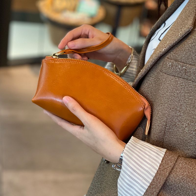 免運/快速出貨 晚宴手拿包 長夾包 女士錢包 純牛皮大容量零錢包女百搭2024新款真皮手拎錢包放手機休閑手拿包