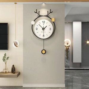 現代簡約掛鐘客廳時尚餐廳玄關時鐘掛墻家用背景藝術裝飾網紅鐘表