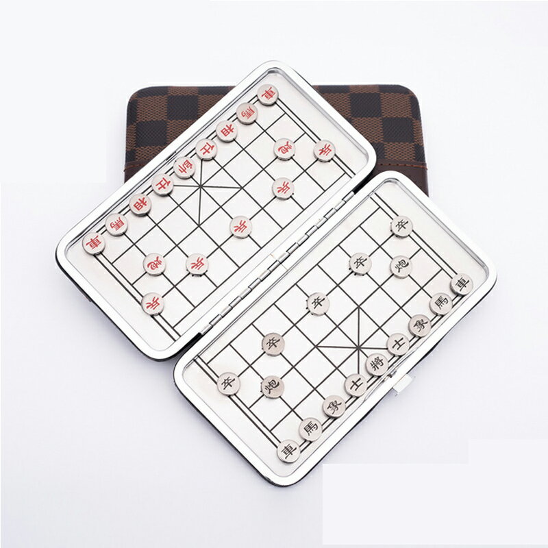 創意迷你磁力象棋簡約折疊磁鐵象棋棋牌戶外旅游便捷式磁力象棋