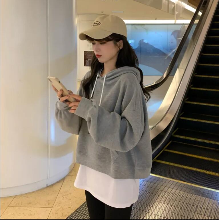 大學T華夫格短款連帽衛衣秋季小個子寬松設計感小眾外套上衣女秋季【步行者戶外生活館】
