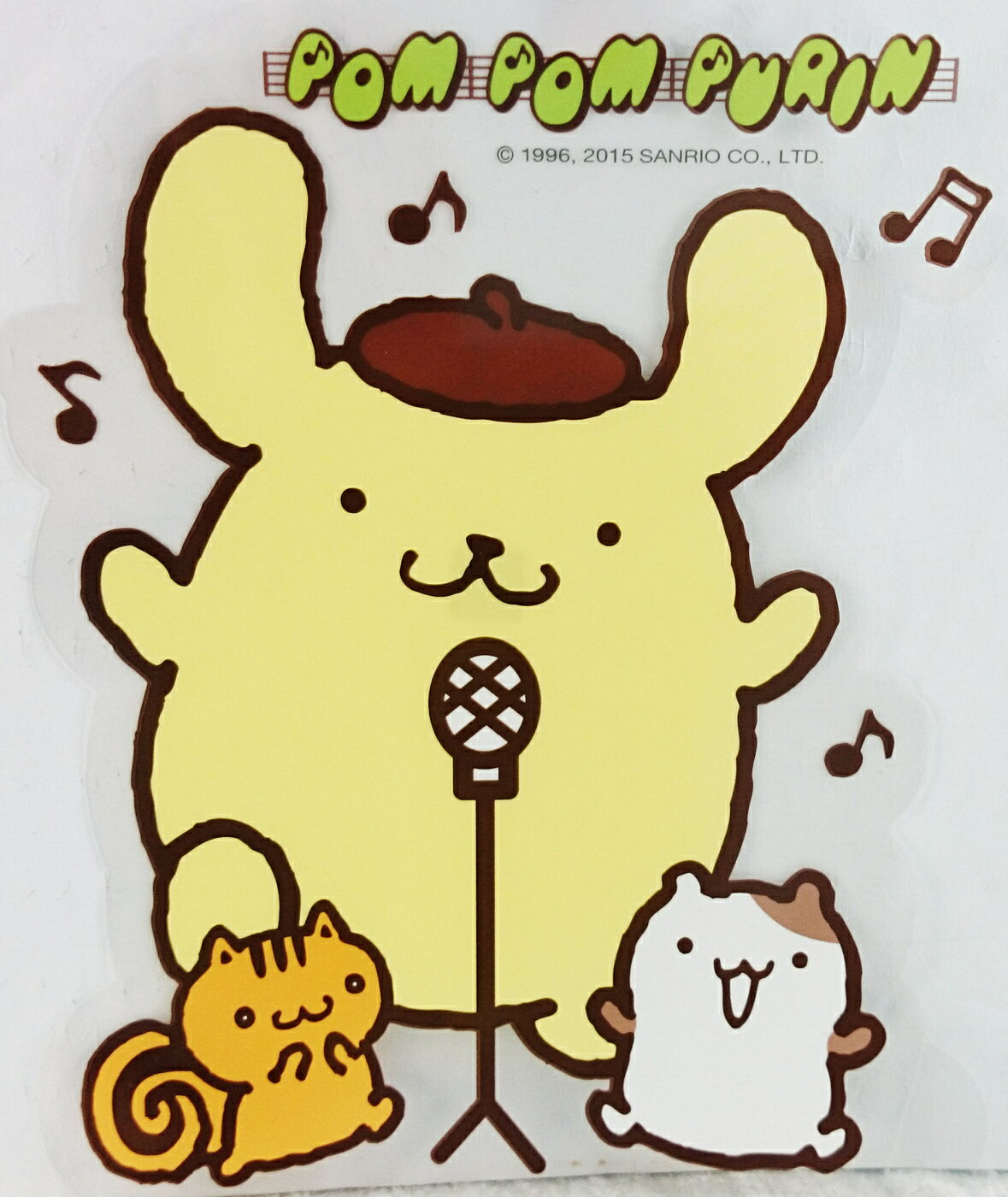 【震撼精品百貨】Pom Pom Purin 布丁狗 貼紙 音符 震撼日式精品百貨