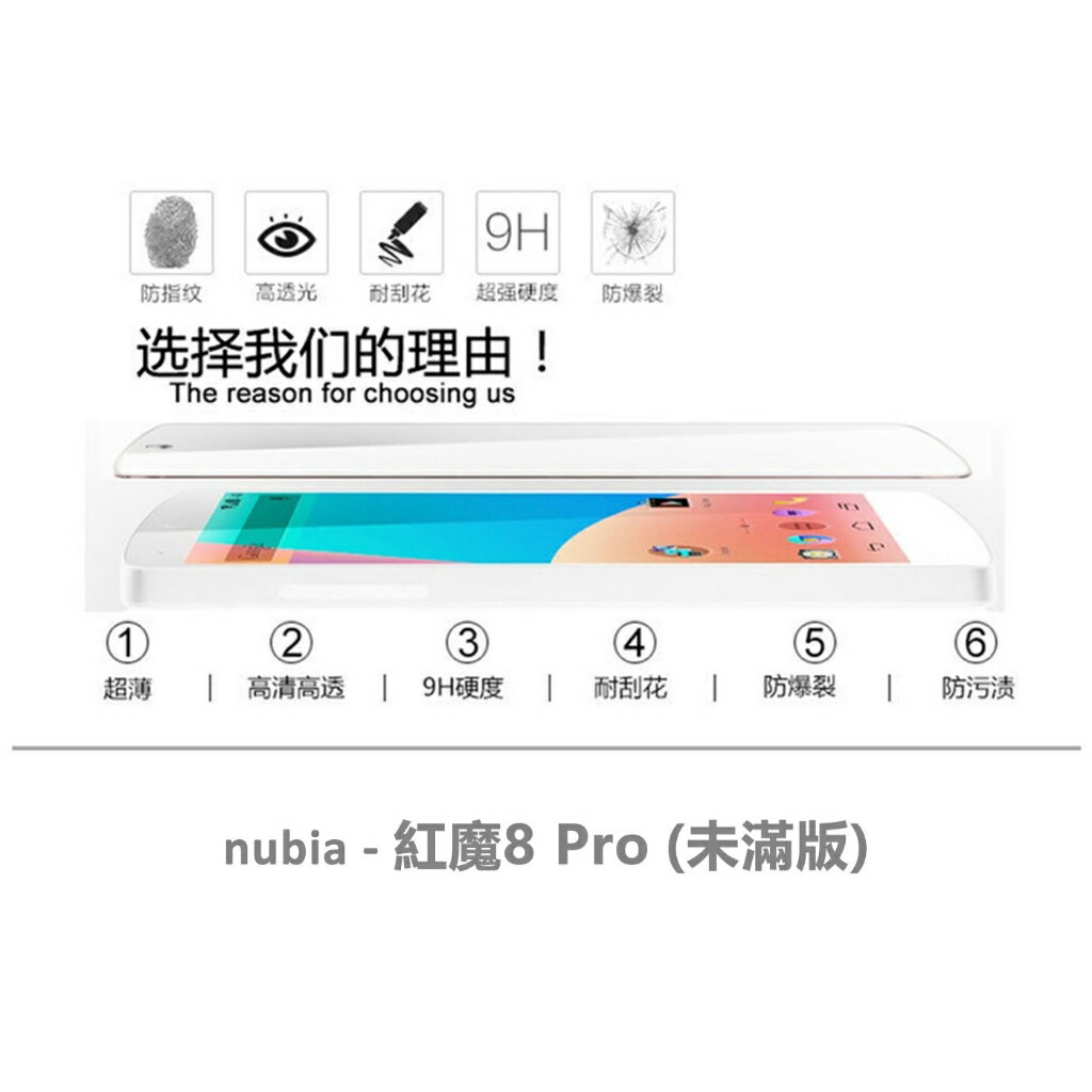 嚴選外框 nubia REDMAGIC 紅魔8 Pro 半版玻璃貼 未滿版 半版 玻璃貼 9H 鋼化膜 保護貼 鋼化玻璃