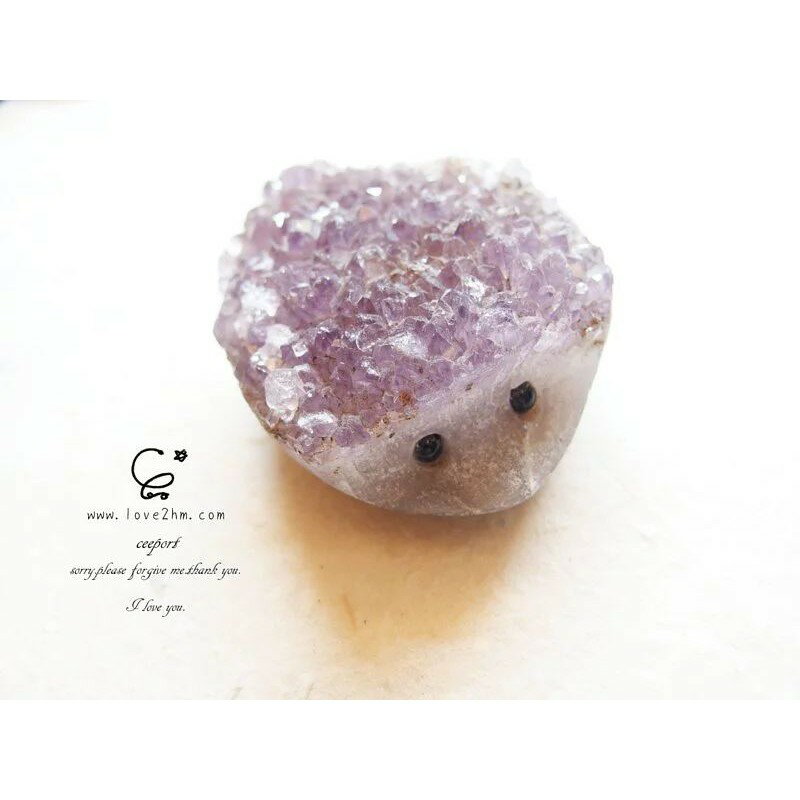 小刺蝟-紫晶簇/紫水晶/水晶飾品/ [晶晶工坊-love2hm]