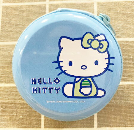 【震撼精品百貨】Hello Kitty 凱蒂貓-三麗鷗 Hello Kitty日本SANRIO三麗鷗KITTY圓形零錢包-鐵藍*23624 震撼日式精品百貨