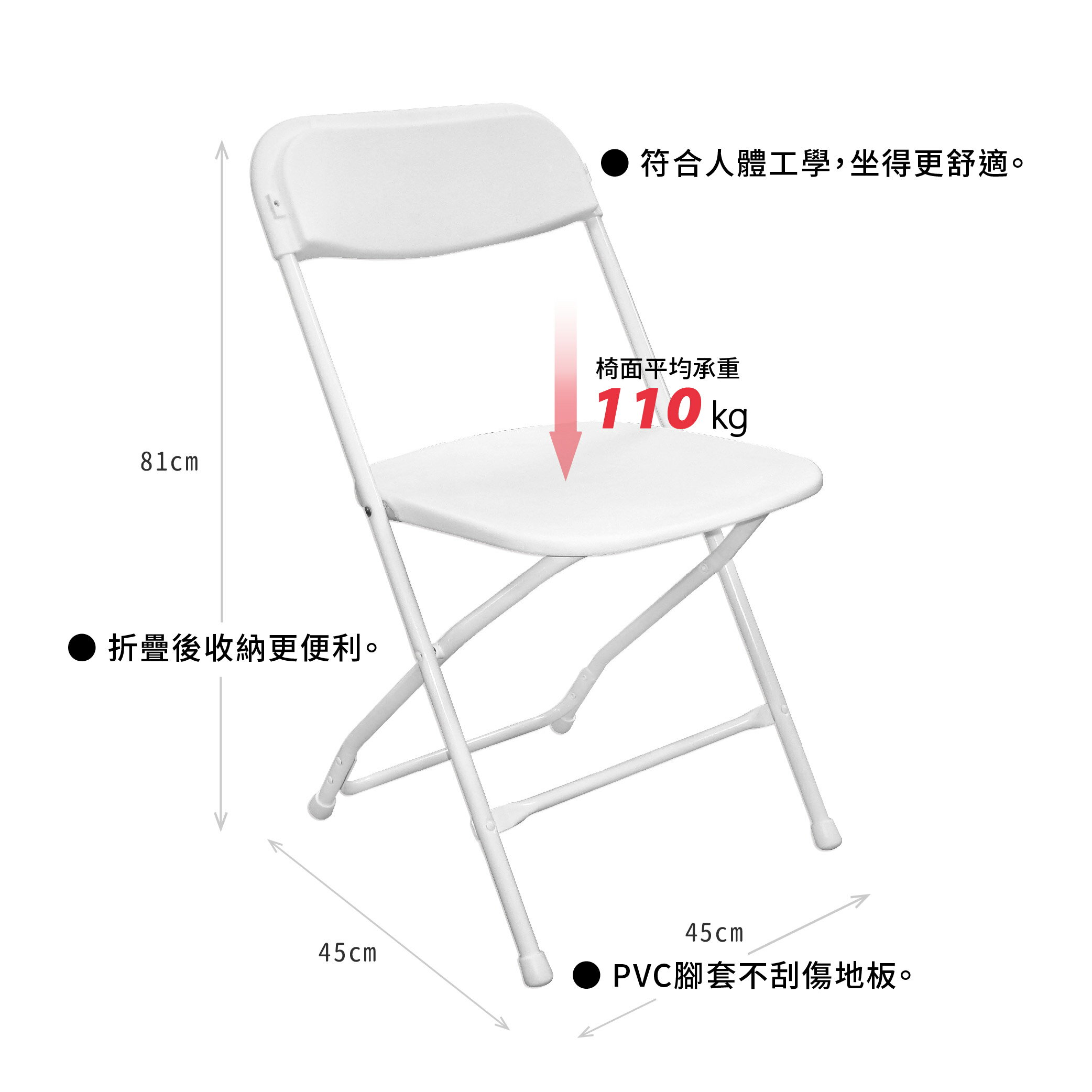 ⛺【量大可議】台灣製造 摺疊椅 多色可選．收納便利．易清材質💦候位椅 戶外椅 兒童椅 市集椅 課桌椅 露營椅【雲霧白】 2