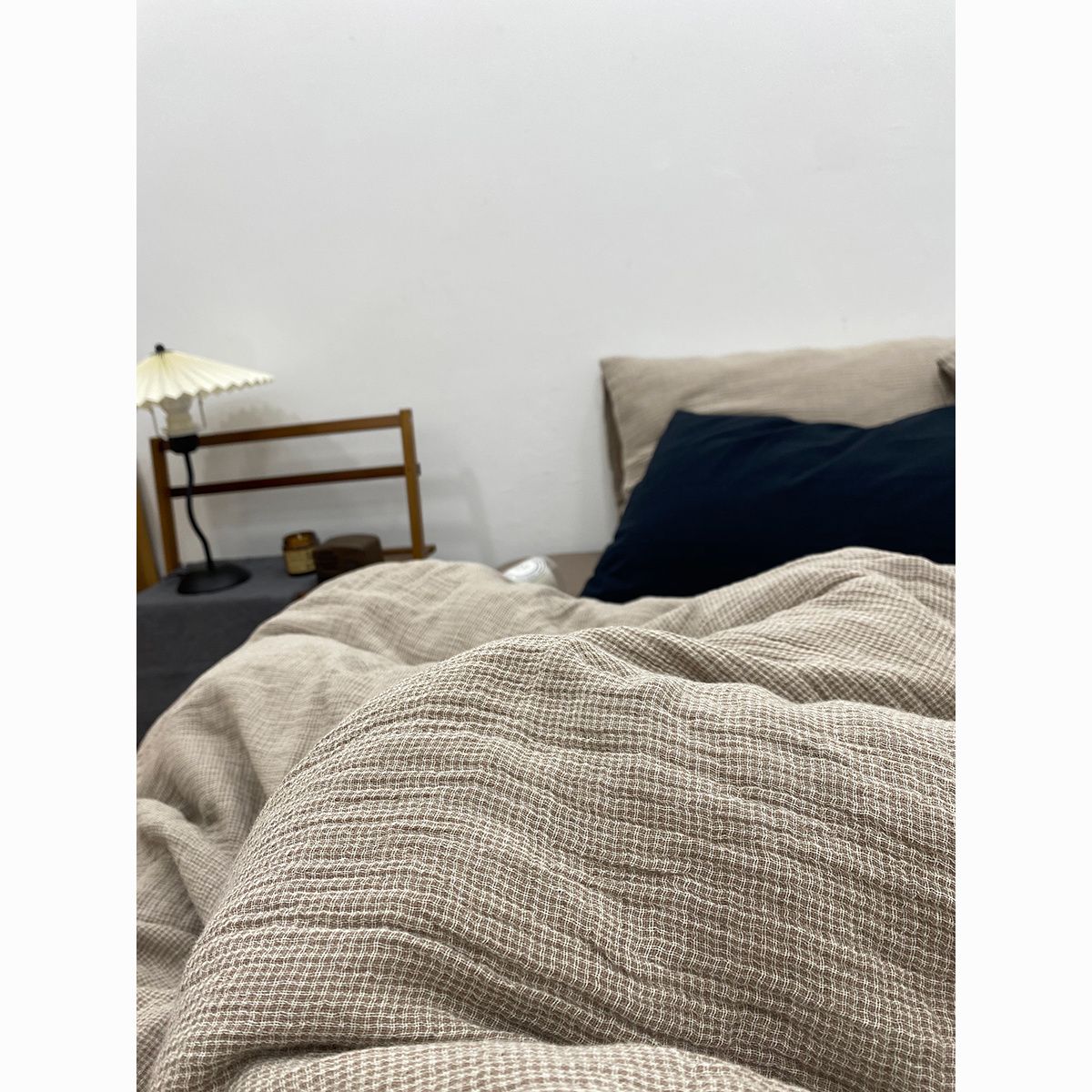 公司貨 免運/開發票 未麻的部屋/日本A類侘寂風棕櫚色三層紗布輕薄透氣全棉床單四件套 快速出貨 床上用品 床品 四件套 三件套 床包 成套床包組 雙人床包 臥室寢具