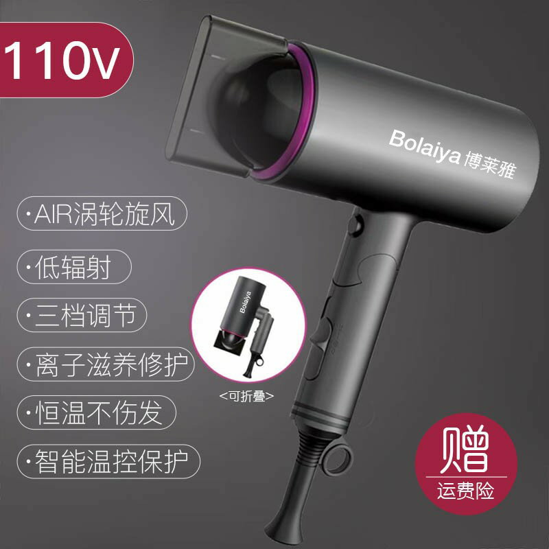 【臺灣公司 可開發票】電吹風機美標便攜式家用日本中國臺灣專用大功率負離子110V吹風機