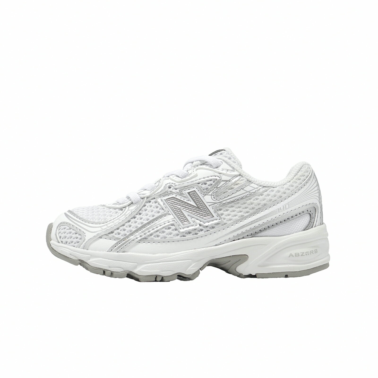 New Balance NB 休閒鞋 740 寬楦 中童 白 金屬銀 緩震 運動鞋 NB PZ740WM-W