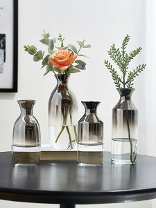 現代簡約玻璃花瓶擺件透明客廳鮮花干花插花創意擺設小裝飾品