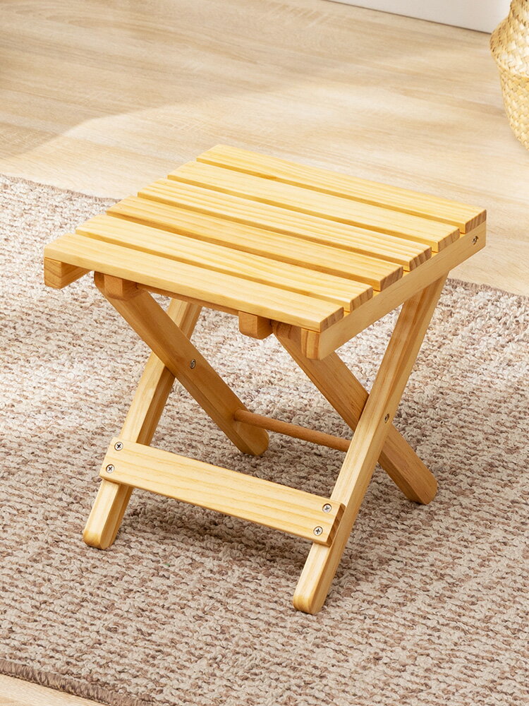 【免運】 實木可折疊凳子小板凳馬扎凳結實家用便攜式兒童換鞋凳省空間簡易
