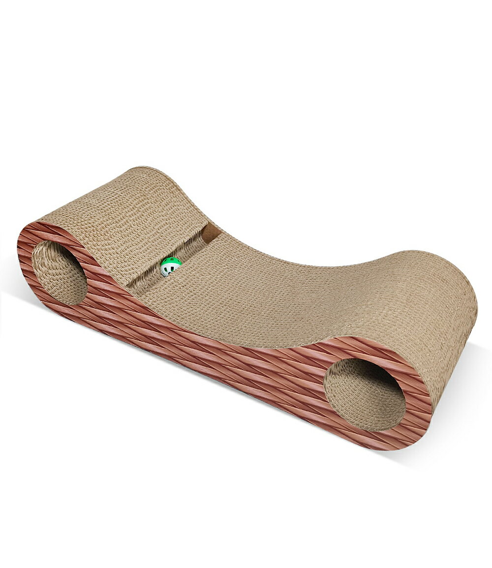 【台灣現貨】高密度高硬度貓抓板 耐抓耐磨貓沙發 貓睡墊貓沙發 雙洞帶鈴鐺貓玩具 2