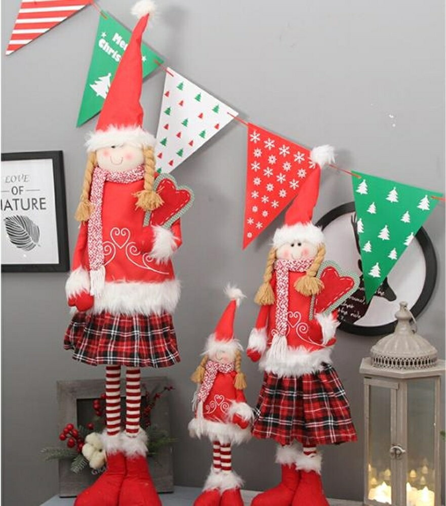 裝飾品雪人 聖誕節創意歐式老人雪人商場站姿天使迎賓公仔裝飾品佈置 年終鉅惠 可開發票