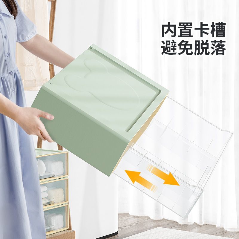 免運 開立發票 內衣收納盒 收納箱 抽屜收納盒內衣收納盒抽屜式家用分格文胸內褲整理盒三合一宿舍衣柜收納神器特惠/快速出貨 3