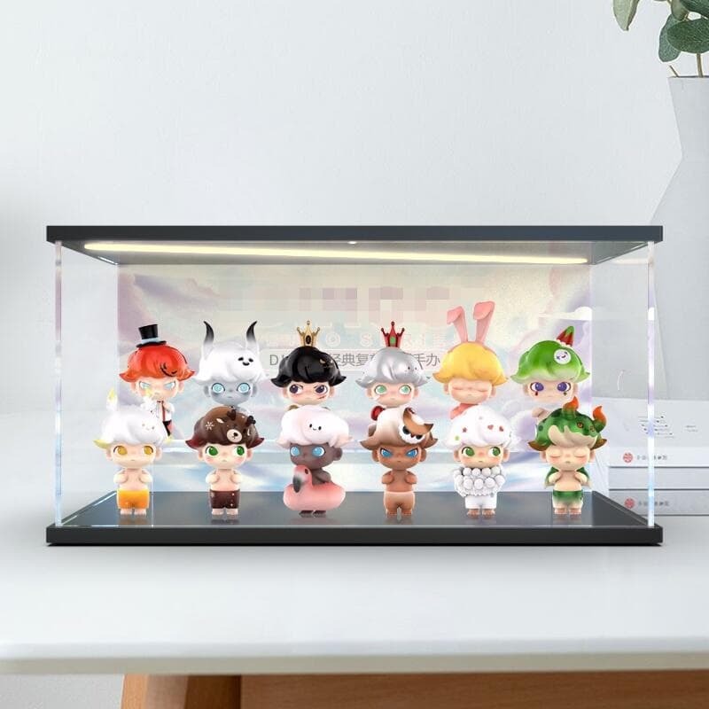 ART泡泡瑪特 DIMOO經典復刻系列盲盒手辦透明場景展示盒