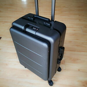 側開口商務高檔行李箱男士小型登機箱鋁框旅行箱女電腦充電拉桿箱
