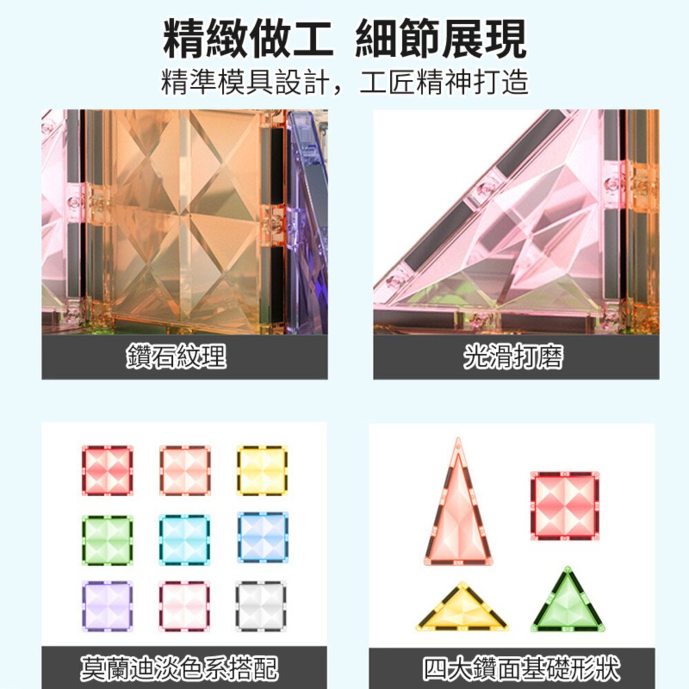 媽媽買 星鑽磁力片 鑽石磁力片 MAG-PARADISE 磁力片 磁力片積木 STEAM 教具 幼兒磁性建構積木 9