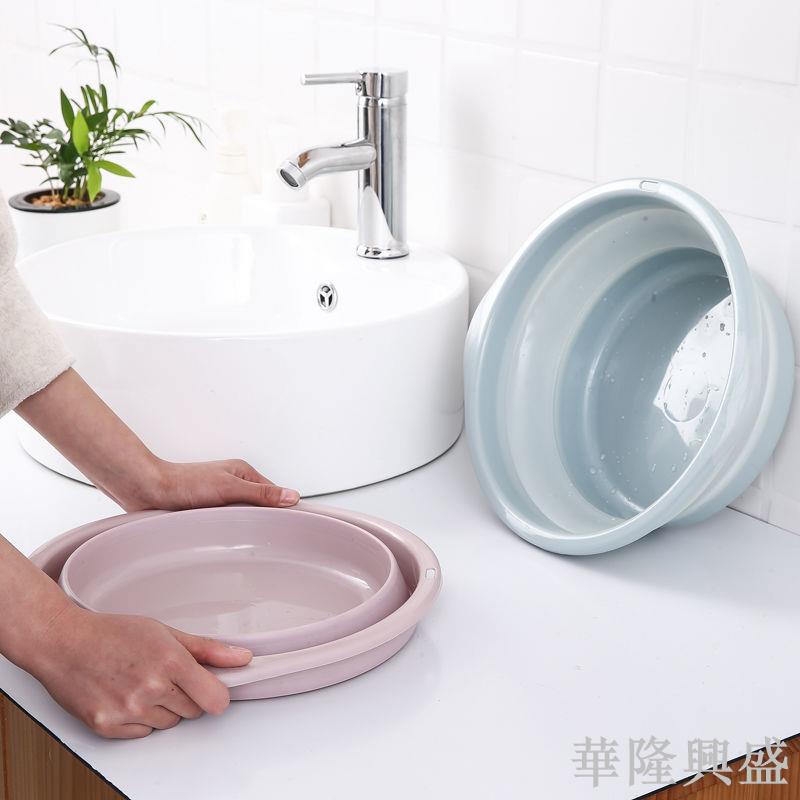 可折疊臉盆便攜式家用嬰兒學生矽膠伸縮旅行洗臉盆壓縮大號折疊盆