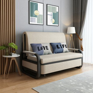 兩用折疊沙發床多功能小戶型簡約布藝沙發可折洗儲物推拉睡床