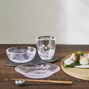 日本津輕琉璃 櫻流系列 櫻流冷飲杯 櫻花手作杯 飲料杯 玻璃杯 日本製 290ml