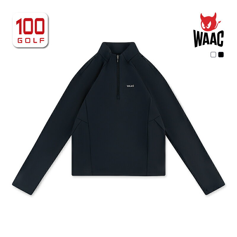 WAAC/小惡魔韓國高爾夫女裝長袖秋冬運動簡約百搭拉鏈立領T恤