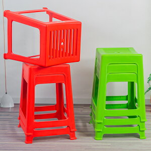 塑料凳子家用闆凳可疊放條紋鏤空大排檔防滑加厚膠凳簡約方凳
