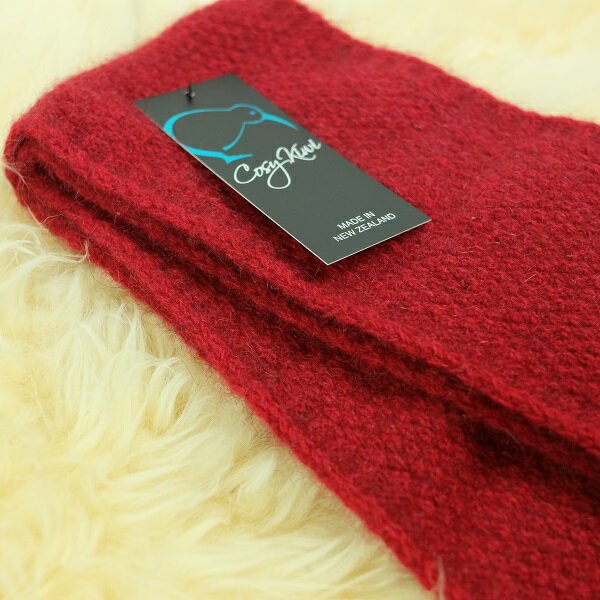 深紅色紐西蘭貂毛羊毛圍巾*超輕暖*(窄版12公分) 1