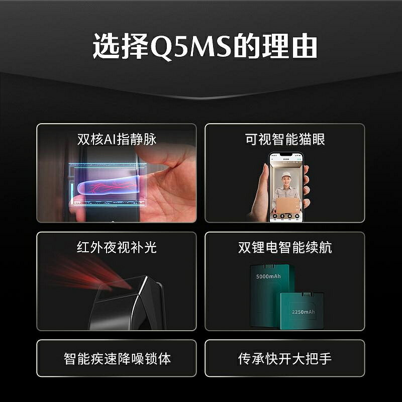 門鎖 德施曼指靜脈密碼鎖家用防盜智慧門鎖可視貓眼Q5MS非指紋鎖