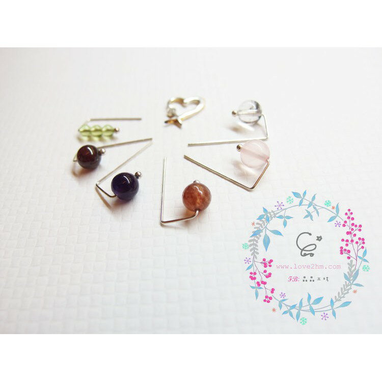 自由的國度 幸運7 系列一/橄欖石等各類晶石/水晶耳環/925純銀/ [晶晶工坊-love2hm] 1