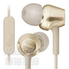 【曜德】SONY MDR-EX255AP 金色 細膩金屬 耳道式耳機 線控MIC ★送收納盒 ★