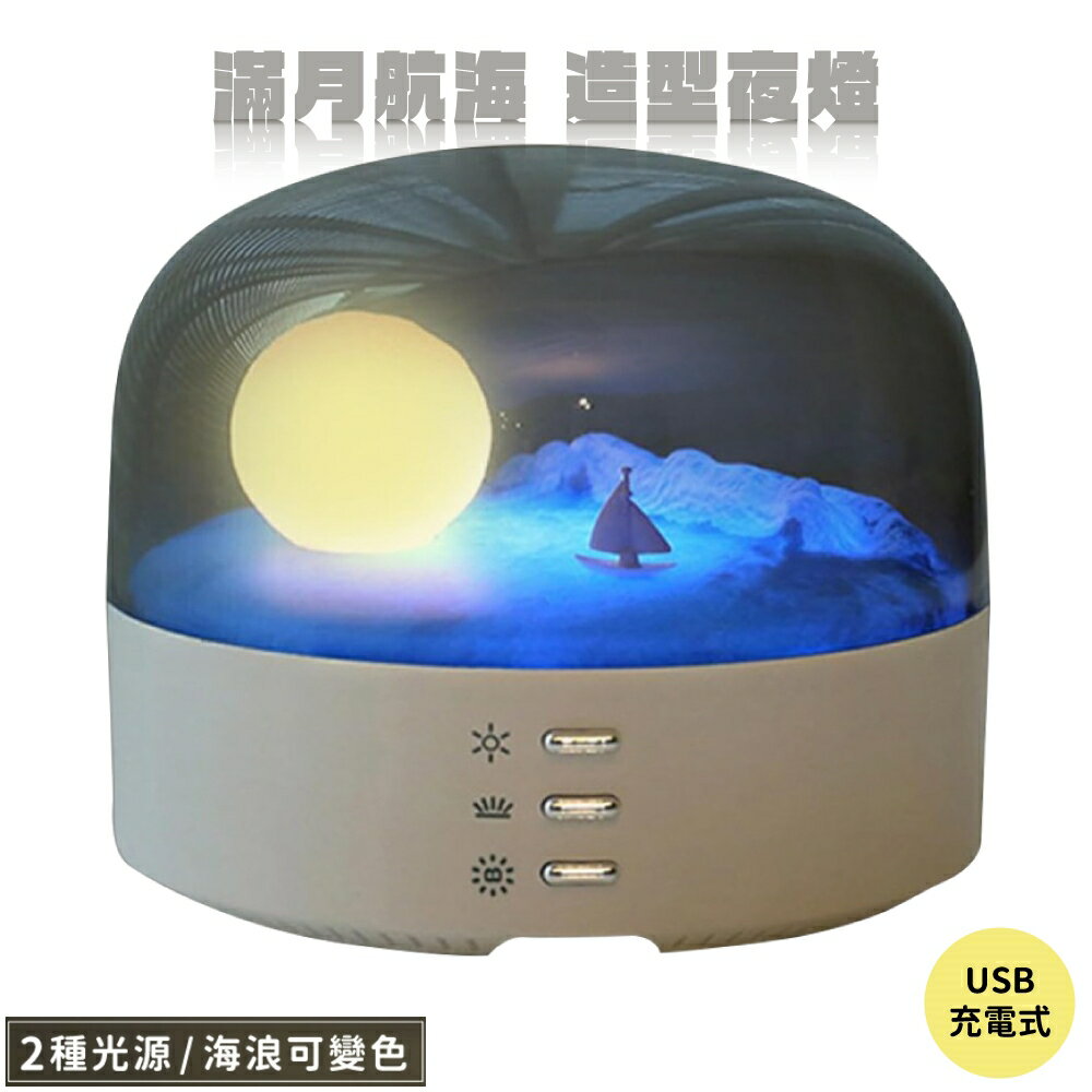 耀您館★日本Entrex月亮航海景觀1200mAh桌上型小夜燈LCJ-213桌燈(可調光&變色;USB-C充電)床頭燈伴睡燈情境燈氛圍燈night light【全館299超取免運】【APP下單點數4倍送】