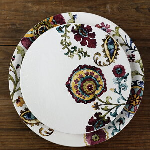 奇異花系列大小盤美式鄉村陶瓷餐具意面盤子法式餐盤餃子盤平盤