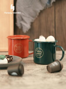 Fantasy Garden夢花園搪瓷杯戶外旅行露營咖啡杯馬克杯野營茶缸子