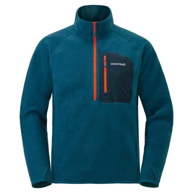 ├登山樂┤日本 mont-bell CP100 Pullover 男款半門襟上衣 # 1106593BLBK 藍黑