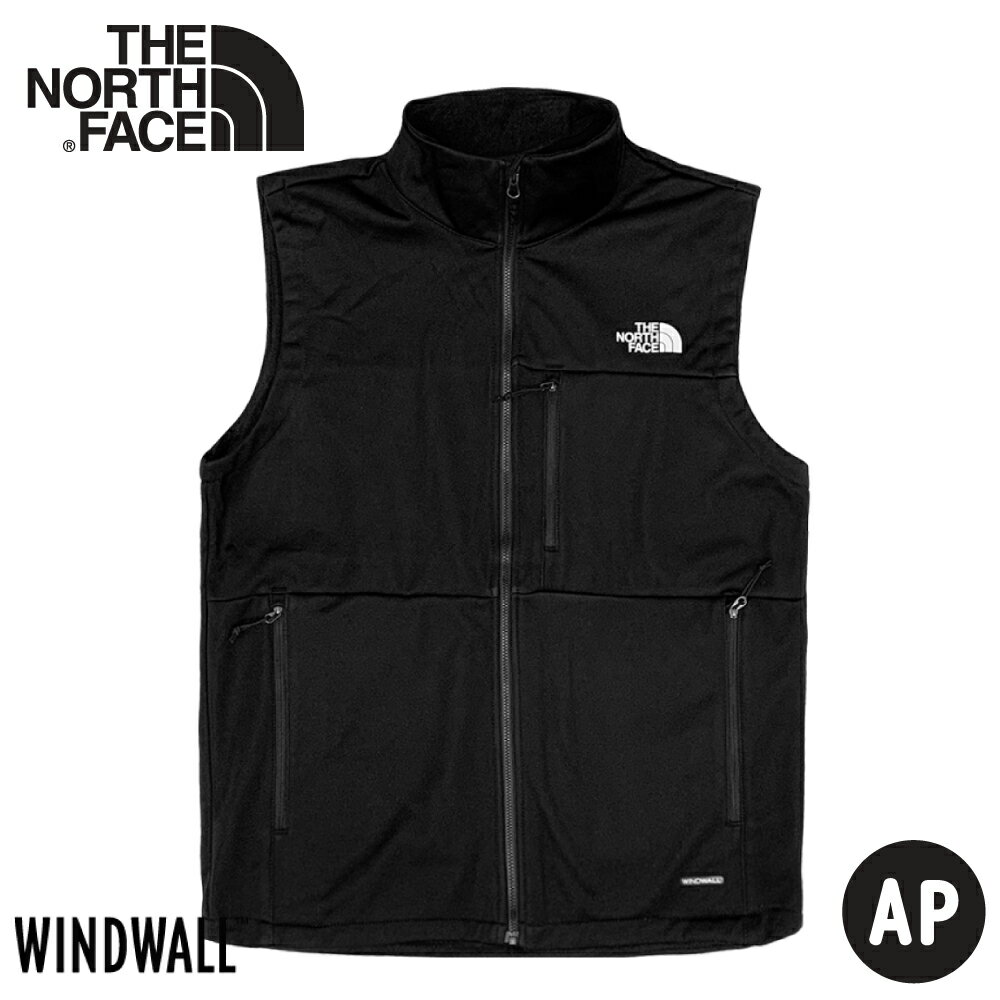 【The North Face 男 防風透氣背心《黑》】4UAX/休閒背心/輕薄耐磨/釣魚登山