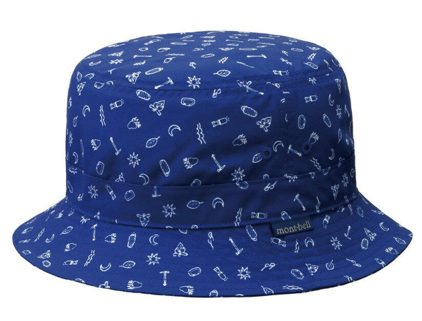 ├登山樂┤日本 mont-bell WIC.LT Print Hat 防曬遮陽帽 藍色 # 1118190CBL