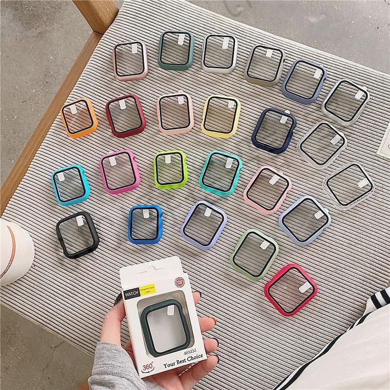 【滿299出貨】適用蘋果手錶保護殼 適用於Apple Watch 保護殼+保護貼一件式設計 38 40 42 44mm【亞德機械五金家居】