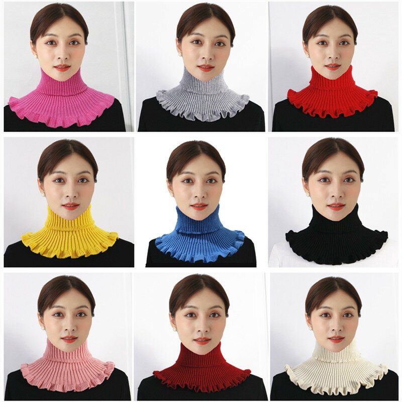 披肩春季外搭小搭肩針織毛線打結圍巾女春秋季兩用圍脖保暖假領子