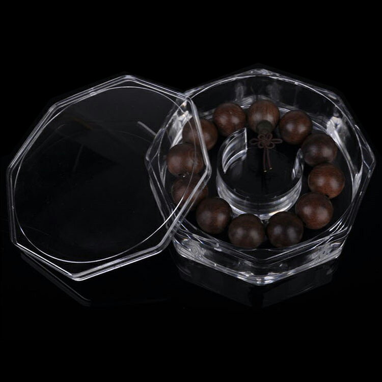 亞克力透明八角包裝盒展示盒沉香手串盒透明飾品珠寶盒佛珠盒