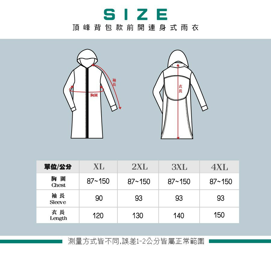 【奧德蒙直營】頂峰背包款前開式雨衣-Outperform(直營) 6