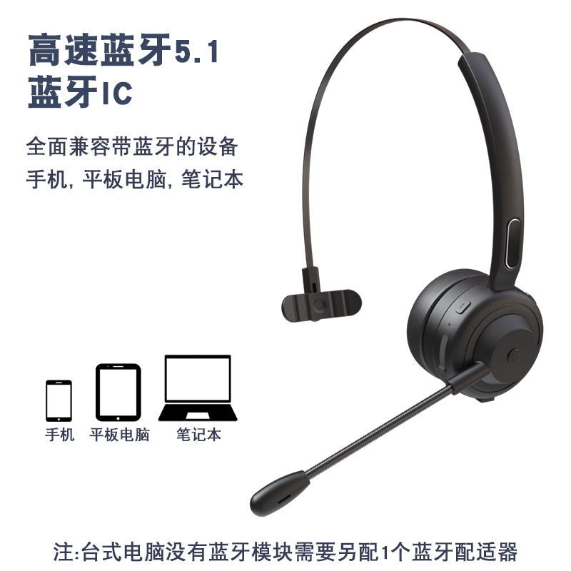 藍牙頭戴式真無線話務員商務辦公司機耳機臺式電腦筆記本手機耳麥「限時特惠」
