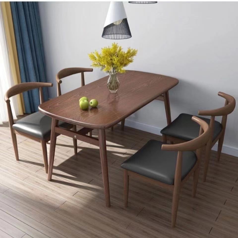 椅子 餐桌 北歐餐桌椅組合現代簡約小戶型4人6人吃飯經濟型家用長方形餐桌子