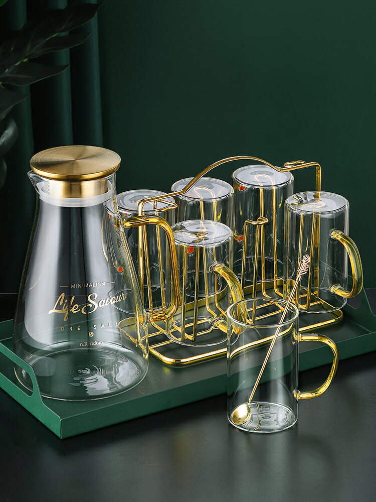 玻璃冷水壺耐熱高溫大容量涼水壺客廳家用水杯套裝晾水瓶檸檬茶壺