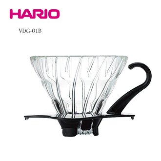 《HARIO》V60黑色01玻璃濾杯 VDG-01B 1~2杯