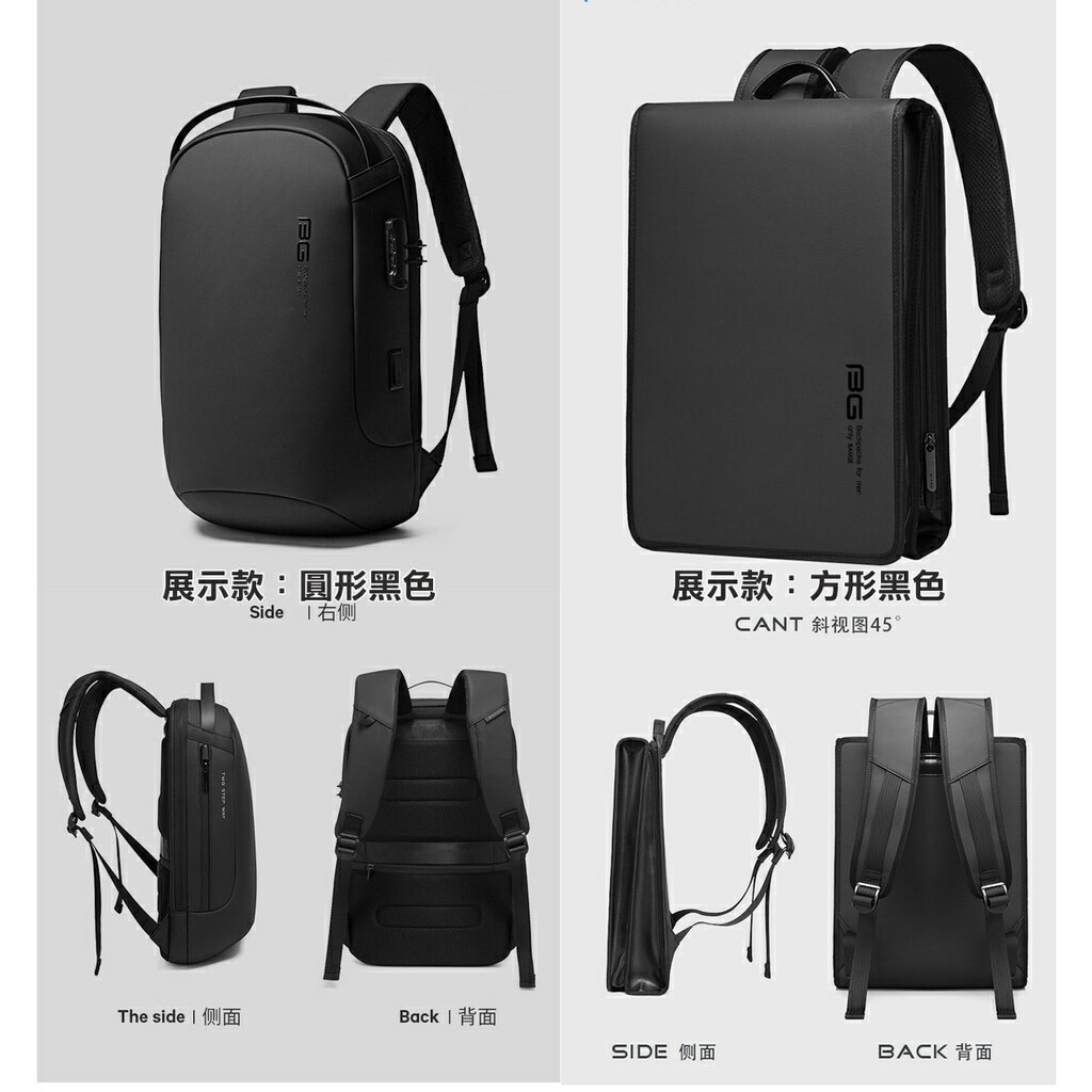 ISONA 圓形防水牛津布材質雙肩背帶電腦包 筆電包 後背包 雙肩包 書包 macbook筆電平板輕薄 4